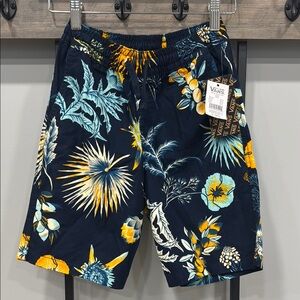 Vans Boy’s Navy and Yellow Floral Board Shorts